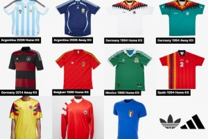 Adidas將推出多款經典國家隊復刻球衣：阿根廷、德國、意大利在列