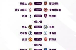 25/26賽季英超賽程公布：揭幕戰(zhàn)利物浦vs櫻桃，首輪曼聯(lián)vs阿森納