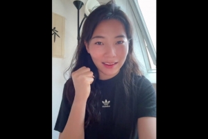 沈夢露為家鄉(xiāng)淮安隊加油：秉持比賽第1友誼第14的精神，越戰(zhàn)越勇