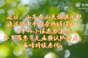 俱樂部祝愿道明小朋友能夠戰(zhàn)勝病魔.泰山隊永遠(yuǎn)是大家溫馨的港灣