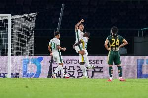 國安4-3戰(zhàn)勝浙江隊(duì)，贏得球隊(duì)歷史上各項(xiàng)賽事第500勝
