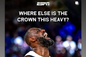 巴黎奪金一周年！ESPN評詹姆斯：王冠之重??何處可比？后者轉發(fā)